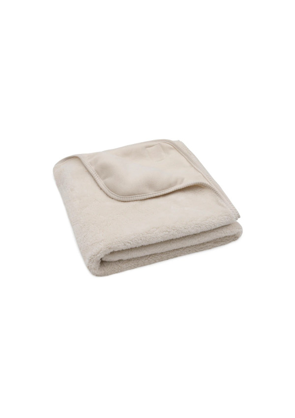 Колискова двостороння ковдра Jollein Sherpa/Jersey 75×100, вівсяна