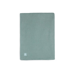 Колискова ковдра Jollein 75×100 см, Basic Knit лісова зелень/Coral Fleece