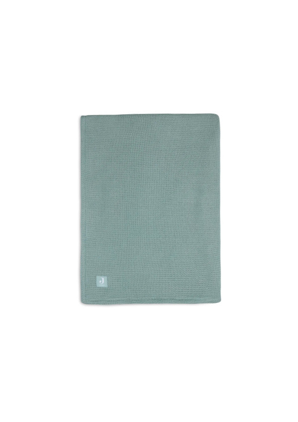 Колискова ковдра Jollein 75×100 см, Basic Knit лісова зелень/Coral Fleece