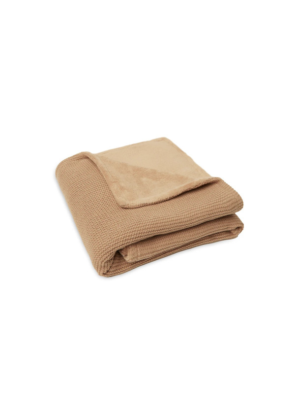 Колискова в’язана ковдра Jollein Basic Knit 75×100, бісквіт/фліс