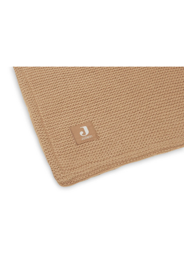 Колискова в’язана ковдра Jollein Basic Knit 75×100, бісквіт/фліс
