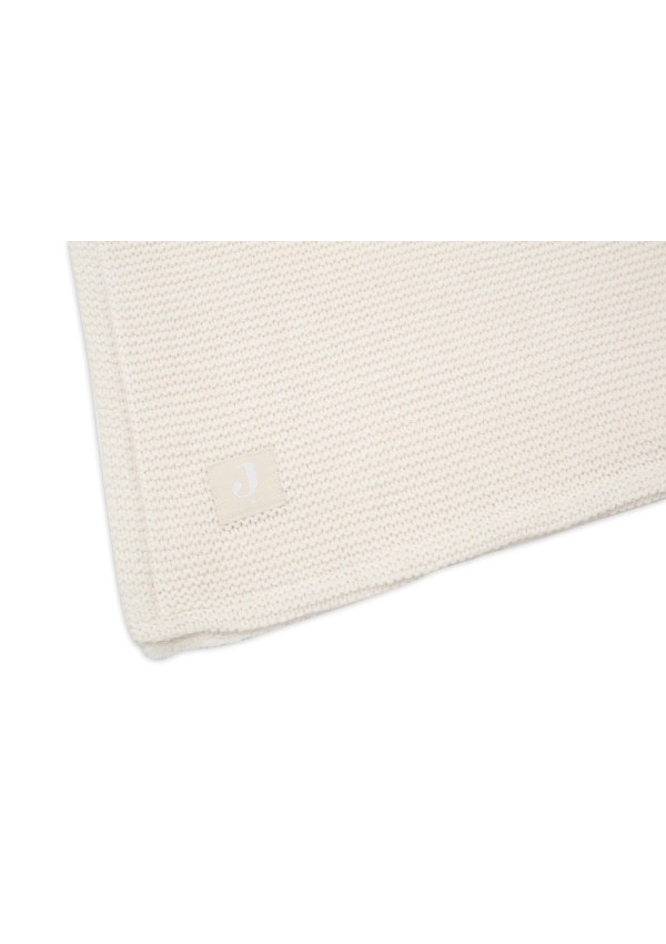 Колискова в’язана ковдра Jollein Basic Knit 75×100, айворі/корал фліс