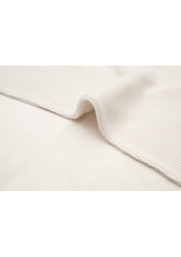 Колискова в’язана ковдра Jollein Basic Knit 75×100, айворі/корал фліс