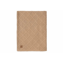Колискова ковдра Jollein Check Knit 75×100, бісквіт/teddy fleece