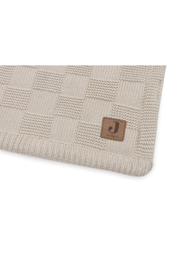 Колискова ковдра Jollein 75×100 см, Box Knit теплий пісок/Velvet GOTS