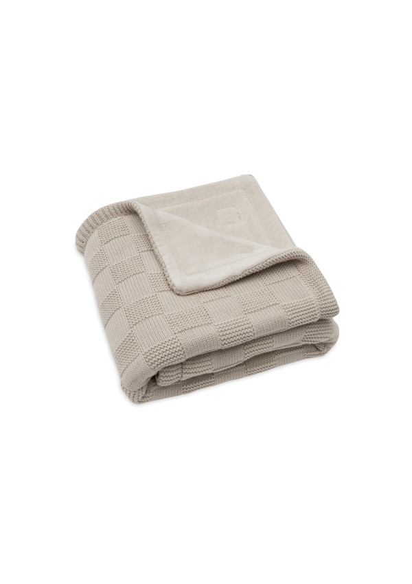 Колискова ковдра Jollein 75×100 см, Box Knit теплий пісок/Velvet GOTS