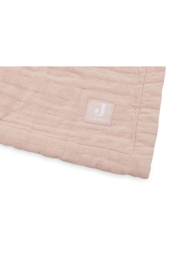 Дитяча муслінова ковдра Jollein жакард 100×150, дикий троянда GOTS