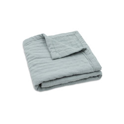 Дитяча муслінова ковдра Jollein жакард 100×150, морська зелень GOTS
