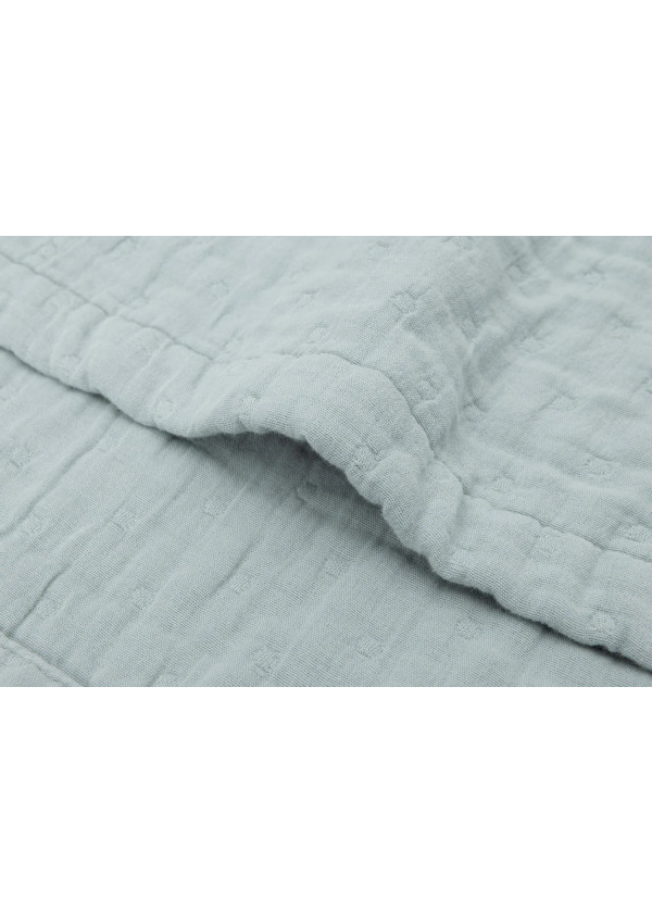 Дитяча муслінова ковдра Jollein жакард 100×150, морська зелень GOTS