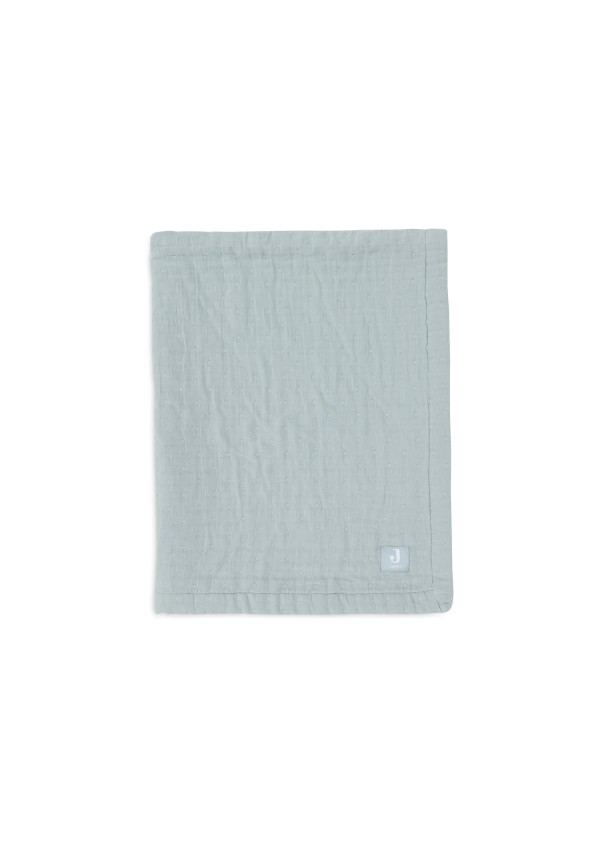 Дитяча муслінова ковдра Jollein жакард 100×150, морська зелень GOTS