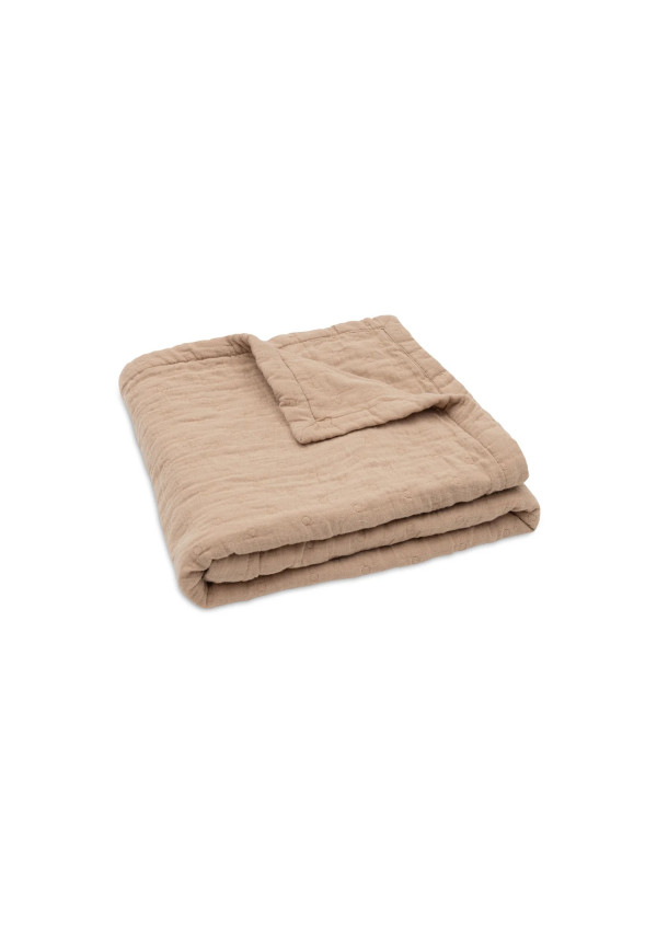 Дитяча муслінова ковдра Jollein жакард 100×150, бісквіт GOTS
