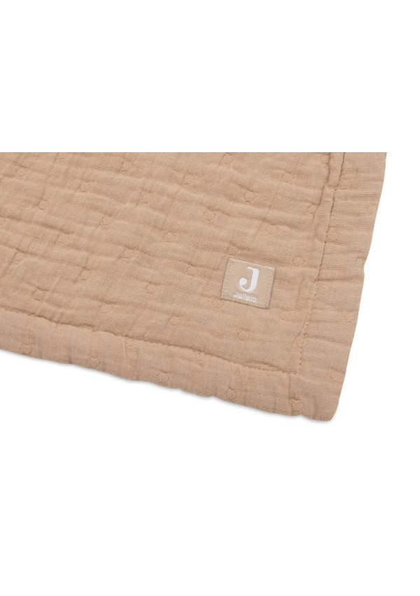 Дитяча муслінова ковдра Jollein жакард 100×150, бісквіт GOTS