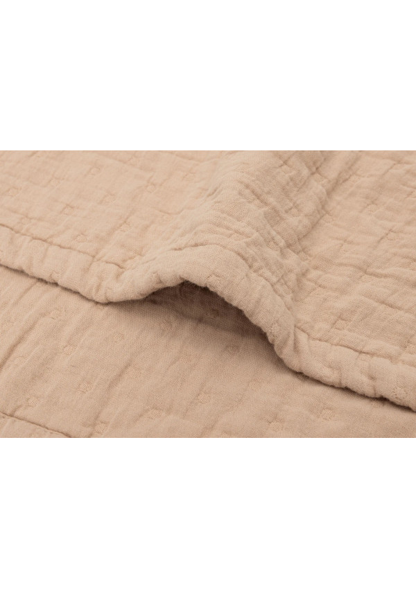 Дитяча муслінова ковдра Jollein жакард 100×150, бісквіт GOTS