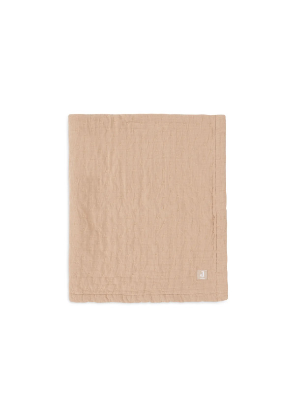 Дитяча муслінова ковдра Jollein жакард 100×150, бісквіт GOTS