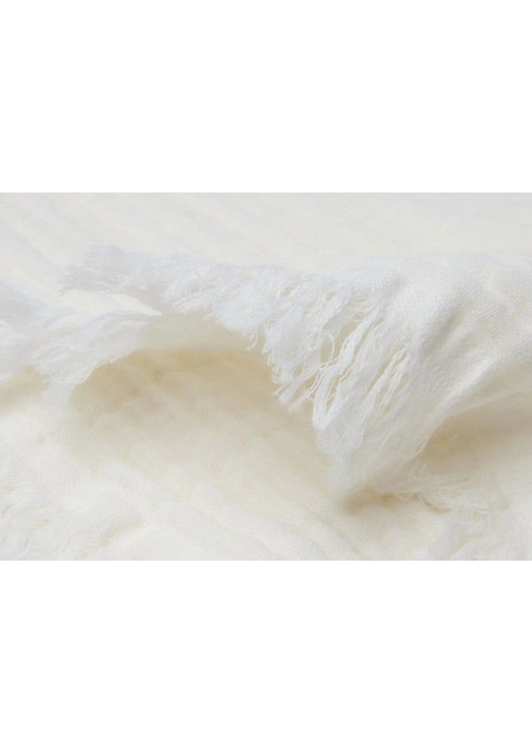 Дитяча муслінова ковдра Jollein Blanket Cot Muslin Fringe 120×120 см, айворі