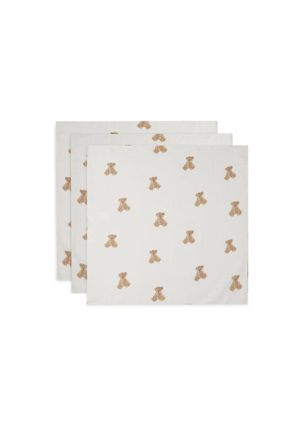 Муслінові пелюшки Jollein 70×70, Teddy Bear, 3 шт.