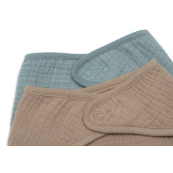 Мусліновий нагрудник-бандана Jollein, морська зелень/бісквітний (2pack), 2 шт.