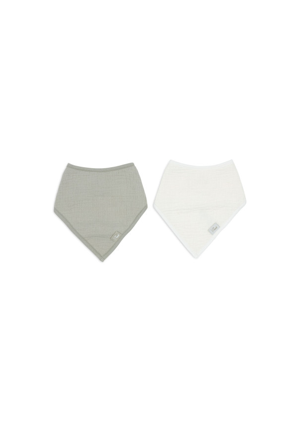Мусліновий нагрудник-бандана Jollein, оливково-зелений/вівсяний (2pack), 2 шт.
