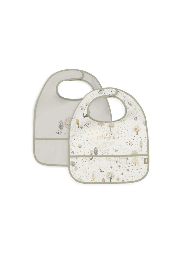 Нагрудник Jollein Waterproof, Tiny Park (2pack), 2 шт.