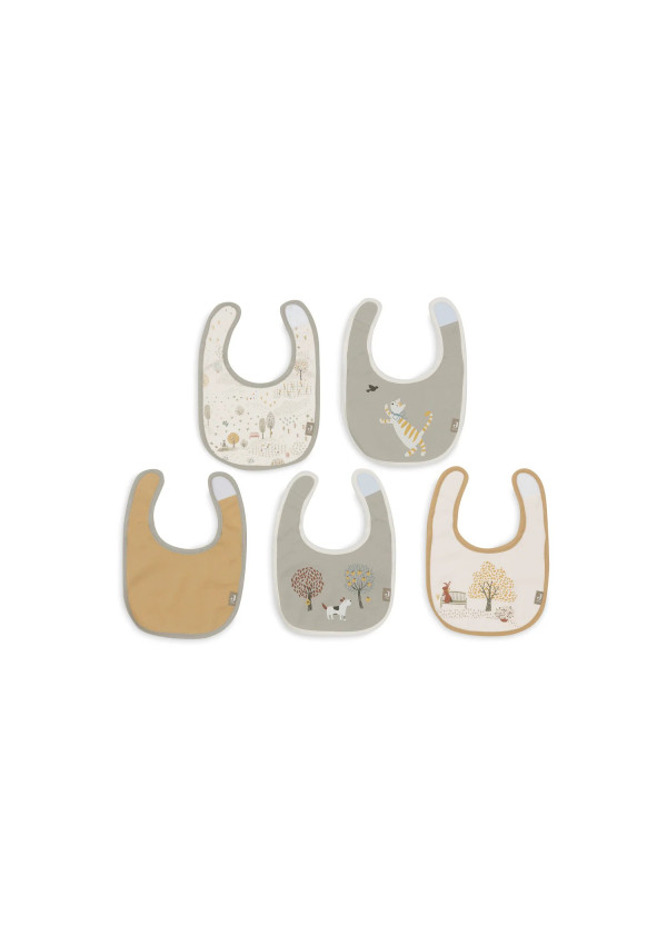 Нагрудник Jollein Jersey Waterproof, Tiny Park (5pack), 5 шт.