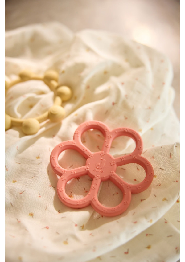 Силіконовий гризунець Jollein Flower, коралово-рожевий