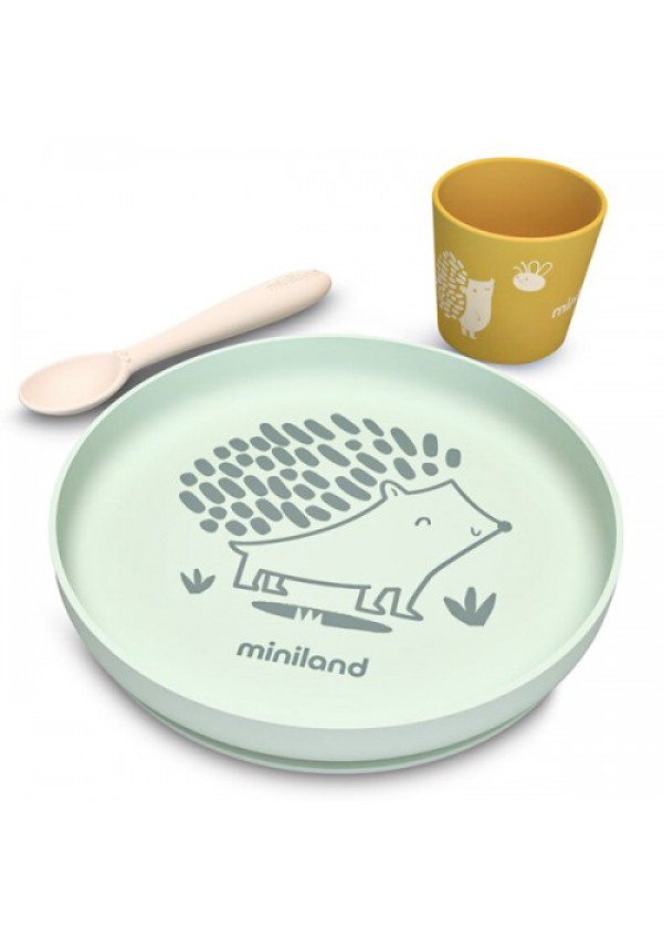 Miniland Силіконовий набір посуду SILICONE MEAL SET FOREST