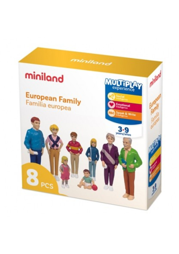 Набір фігурок людей Miniland Європейська сім'я (8 фігур)