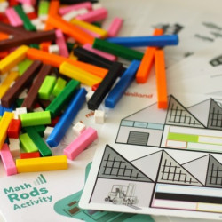 Набір навчальний Математичні елементи Miniland Math Rods Activity (250 шт) в валізці
