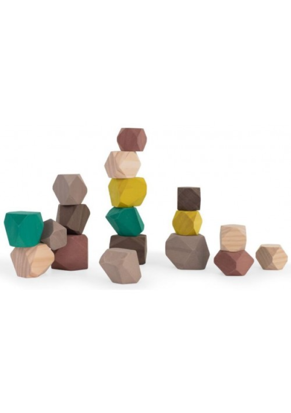 Гра-балансир Miniland Towering wood stones Дерев'яні камінці, 18 шт
