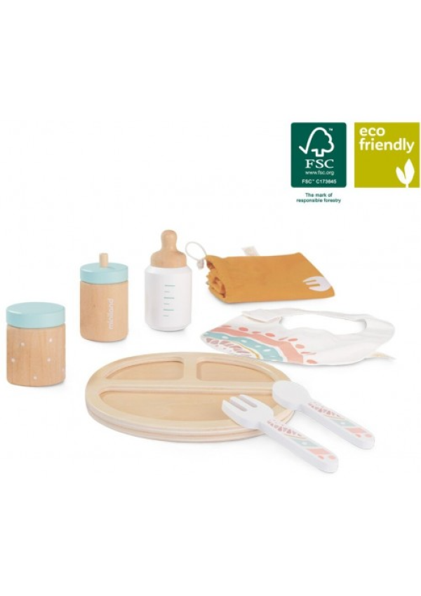 Дерев'яний ігровий набір для ляльок Miniland Feeding Set