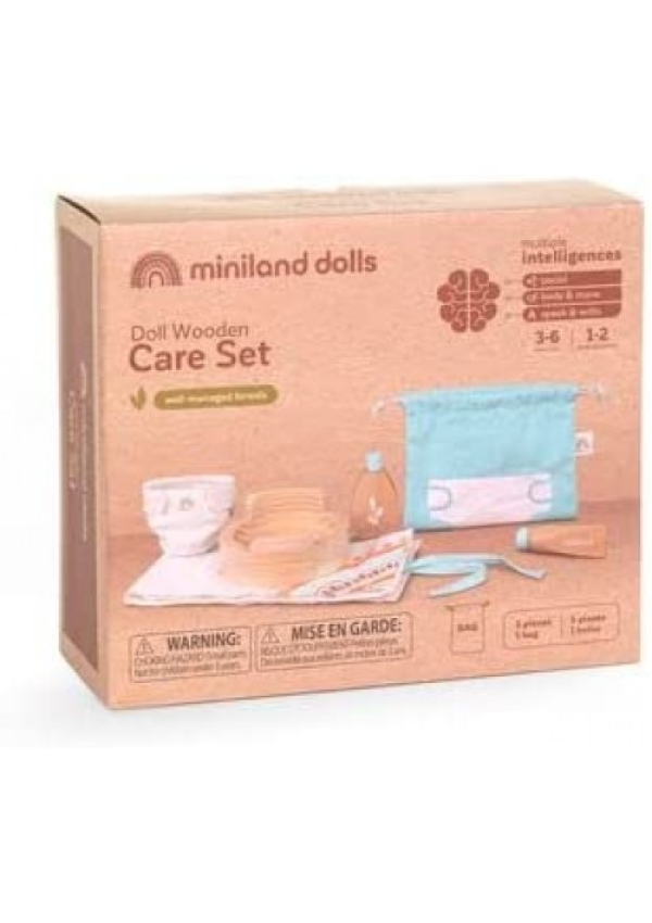 Ігровий дерев'яний набір по догляду Miniland Wooden Care Set