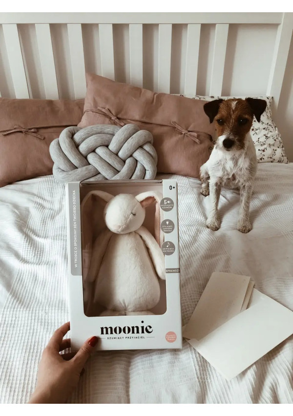 Зайчик з білим шумом і нічником Moonie колір Powder