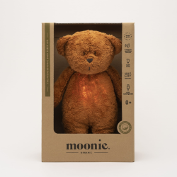 Ведмедик з білим шумом і нічником Moonie колір Caramel 2.0