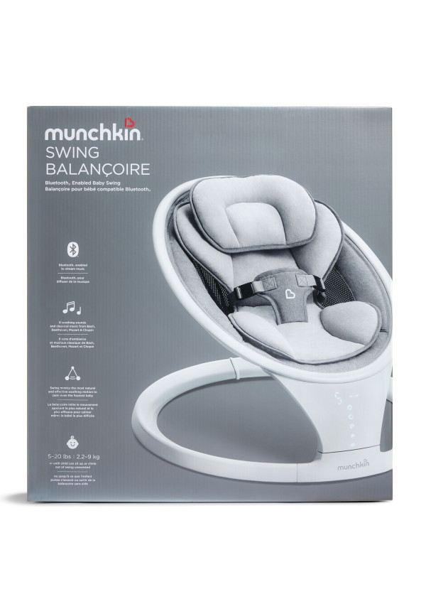 Munchkin Заколисуючий центр Baby Swing з функцією Bluetooth