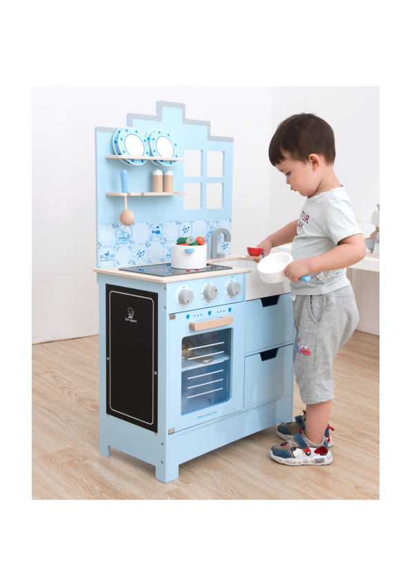 Дитяча ігрова Кухня New Classic Toys, серія Delft, блакитна