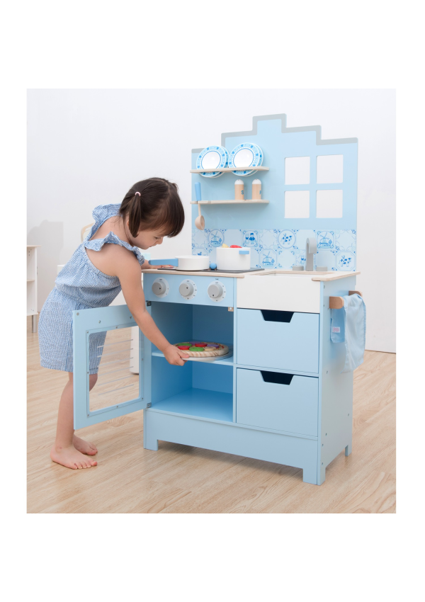 Дитяча ігрова Кухня New Classic Toys, серія Delft, блакитна