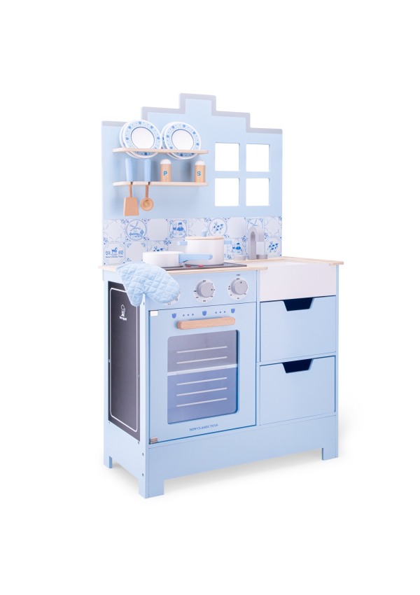 Дитяча ігрова Кухня New Classic Toys, серія Delft, блакитна