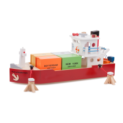 Ігровий набір New Classic Toys "Контейнерне судно з 4 контейнерами"