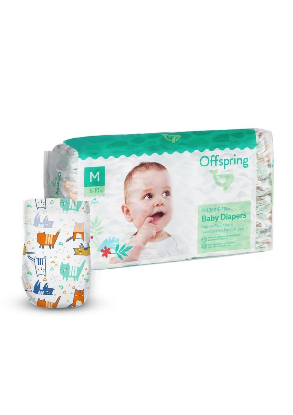 Підгузки Offspring Meow The Cat, розмір M, 6-10 кг, 42 шт.