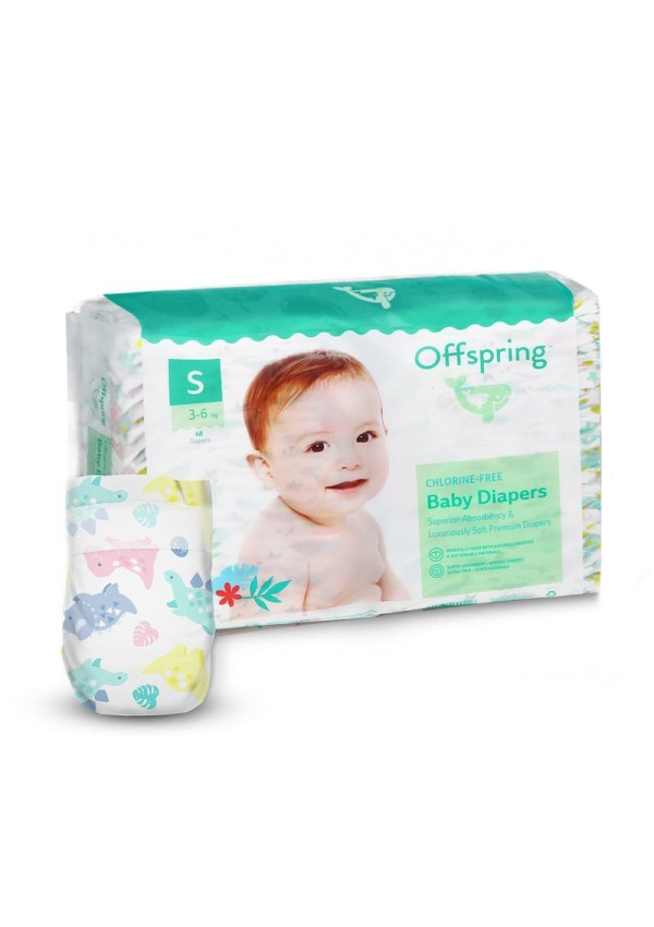 Підгузки Offspring Dinoland, розмір S, 3-6 кг, 48 шт.