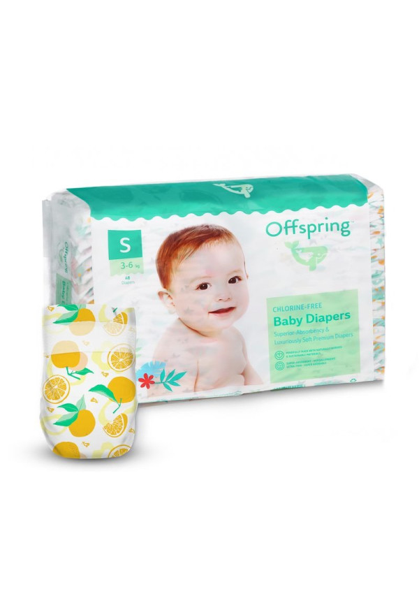 Підгузки Offspring Tangy Orange, розмір S, 3-6 кг, 48 шт.