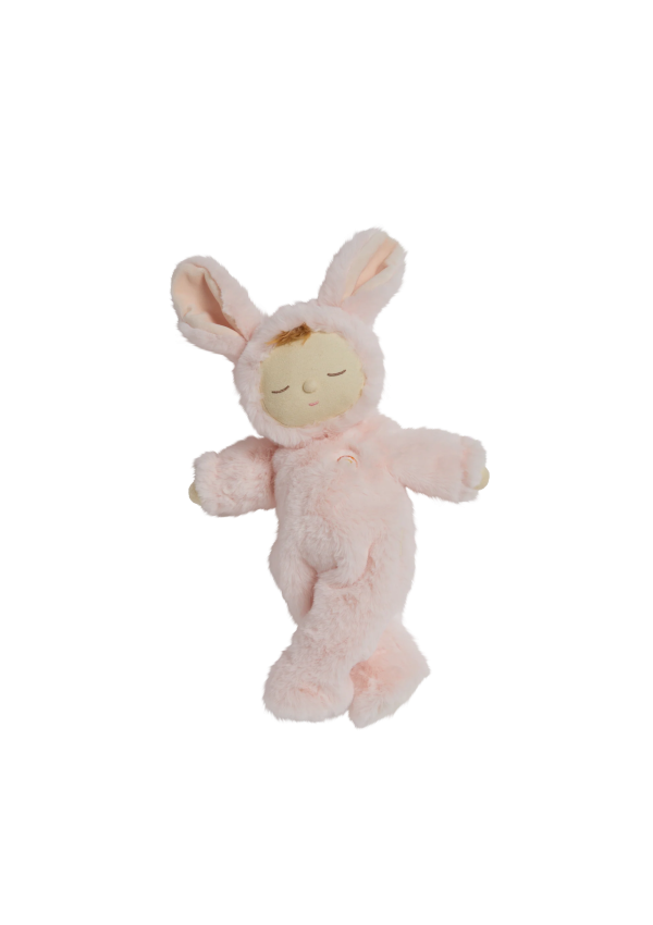Olliella М’яка лялька Lullaby Cozy Dinkum: Кролик Моппет із колисковою (рожевий)