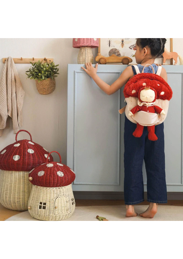 Olliella Дитячий рюкзак Hopalong Mushroom: Червоний гриб