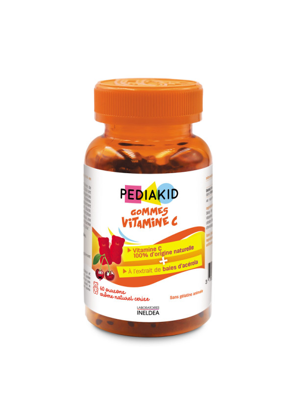 Натуральні ведмежуйки вітамін С PEDIAKID GOMMES VITAMINE C, 60 жувальних вітамінів