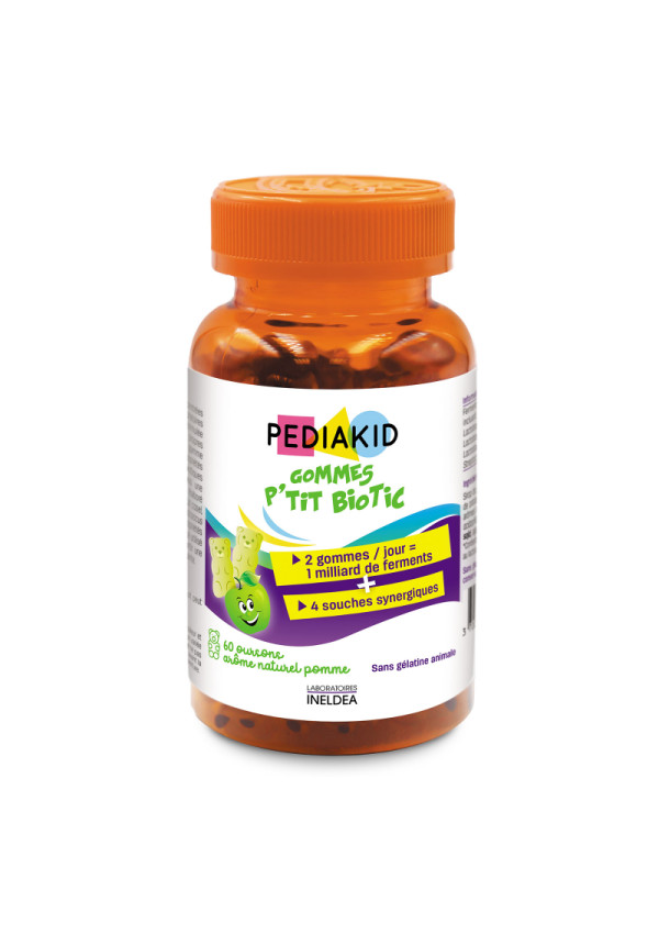 Натуральні ведмежуйки пробіотики PEDIAKID GOMMES PROBIOTIQUES, 60 жувальних вітамінів