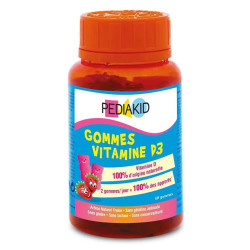Натуральні ведмежуйки вітамін D-3 PEDIAKID GOMMES VITAMINE D3, 60 жувальних вітамінів