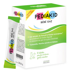 Натуральні стіки для зняття здуття живота PEDIAKID BEBE GAZ упаковка 12 стіків