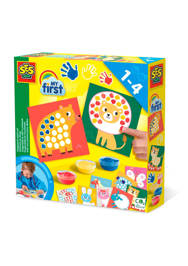 Набір для малювання серії My first" – Мої перші пальчикові малюнки (3 фарби, 10 картинок-розмальов.)" SES Creative