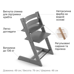 Stokke Стiльчик дитячий Tripp Trapp Storm Grey