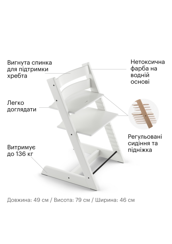 Stokke Стiльчик дитячий Tripp Trapp White